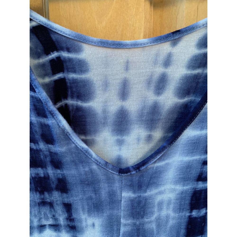 *K235 Whisper Women's Scoop Neck Medium Tie Dye Stretch Long Sleeve Crop Top - Picture 3 of 9